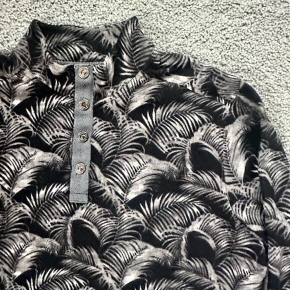 Tommy Bahama Men's Fronds Snap Pullover Fleece in black/grey - Size Large - EUC - Picture 4 of 11